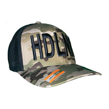 Load image into Gallery viewer, Multicamo FlexFit "HDLNR" Embroidered Trucker Mesh Hat